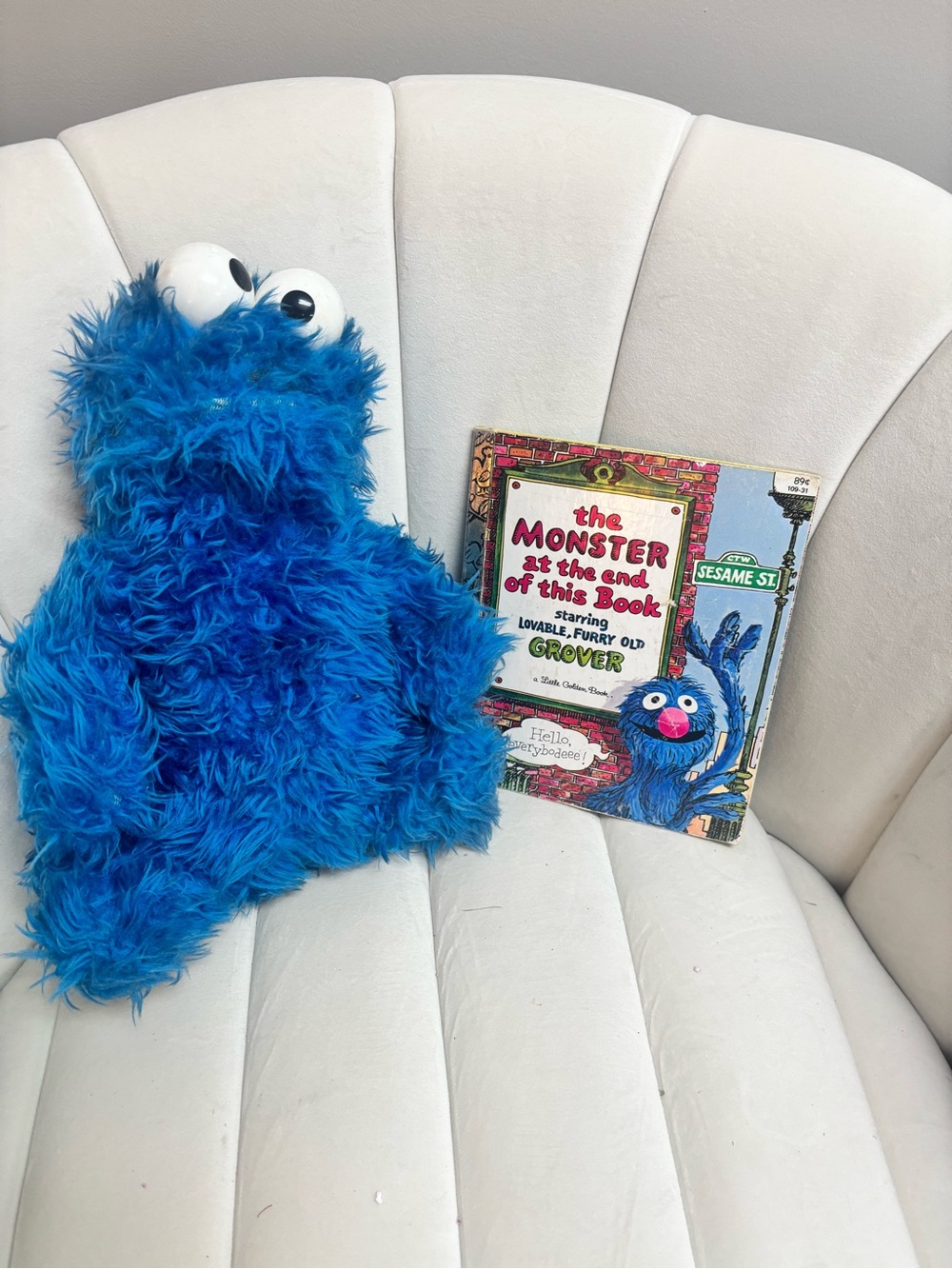 Blue Furry Cookie Monster Plush